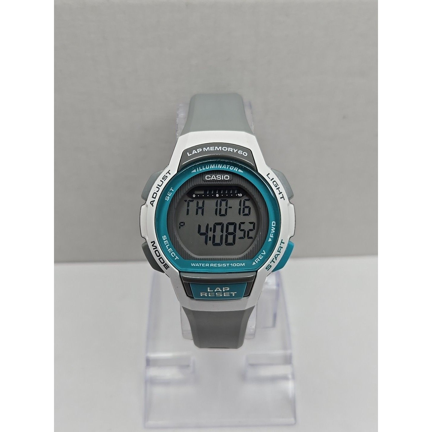 Casio Lws 1000h Womens Quartz Watch Illuminator Lap Memory 100m Gray New Battery